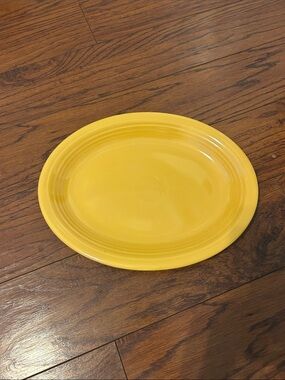 Fiesta Yellow Oval Ceramic Platter 12.5 by 10.